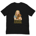 Blonde Woman with Dachshund graphic tee - black