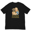 Blonde Woman with Great Dane graphic tee - black