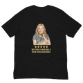 Blonde Woman with Jack Russell Terrier graphic tee - black
