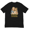 Blonde Woman with Collie graphic tee - black
