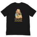 Blonde Woman with Pug graphic tee - black