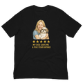 Blonde Woman with Shih Tzu graphic tee - black