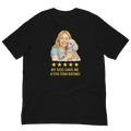 Blonde Woman with White Poodle graphic tee - black