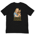 Blonde Woman with Yorkie graphic tee - black