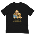 Blonde Woman with Yellow Labrador graphic tee - black