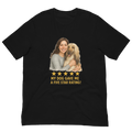 Brunette Woman with Afghan Hound graphic tee - black