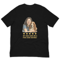 Brunette Woman with Basset Hound graphic tee - black