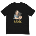 Brunette Woman with Black Labrador graphic tee - black