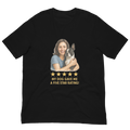 Brunette Woman with Boston Terrier graphic tee - black