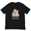 Brunette Woman with Bull Terrier graphic tee - black