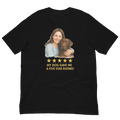 Brunette Woman with Chocolate Labrador graphic tee - black