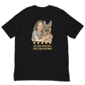 Brunette Woman with German Shepherd graphic tee - black