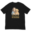 Brunette Woman with Golden Retriever graphic tee - black