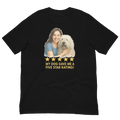 Brunette Woman with Komondor graphic tee - black