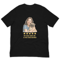 Brunette Woman with Pug graphic tee - black