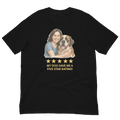 Brunette Woman with Saint Bernard graphic tee - black