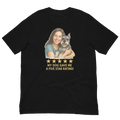 Brunette Woman with Schnauzer graphic tee - black