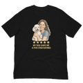 Brunette Woman with White Poodle graphic tee - black