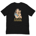 Brunette Woman with Yorkie graphic tee - black