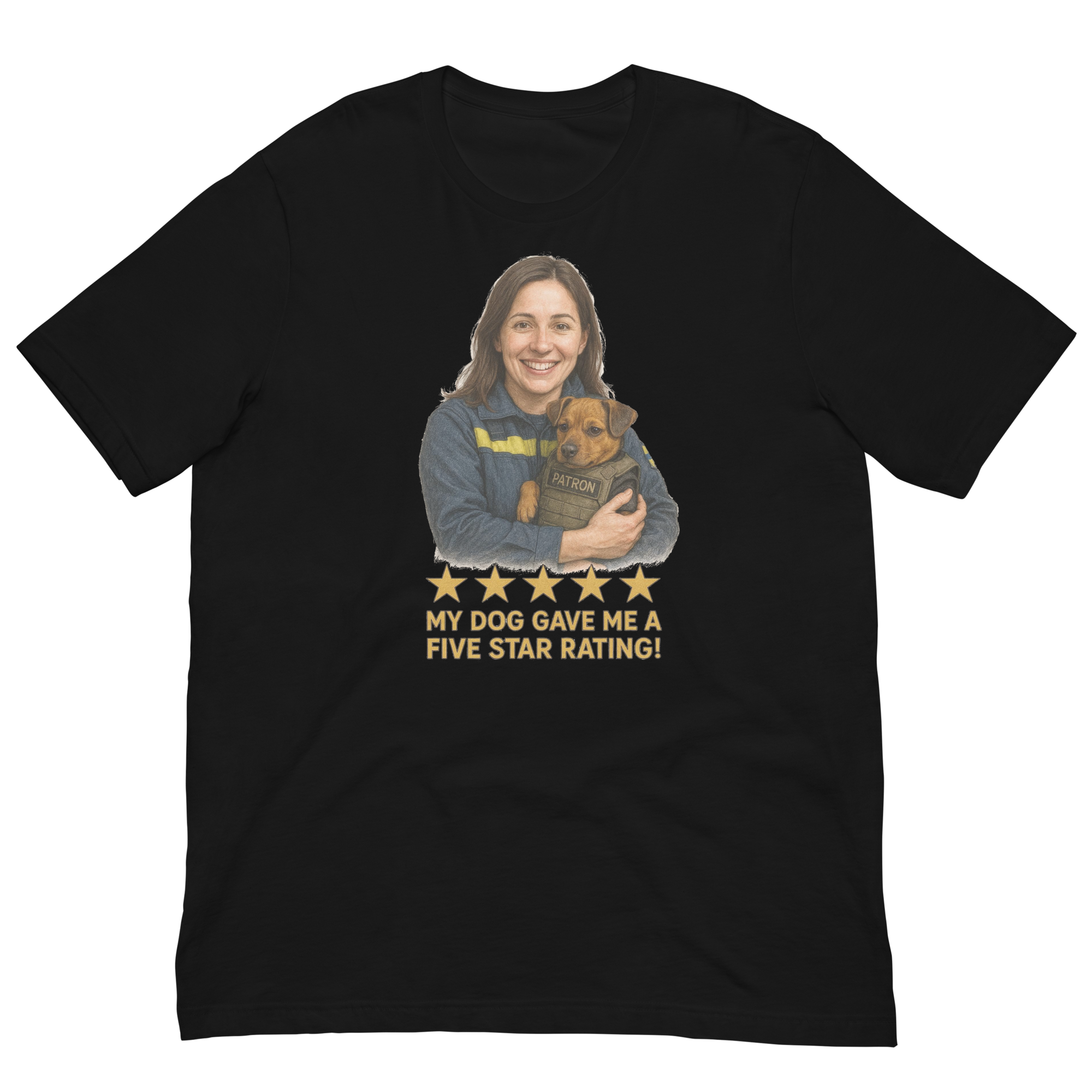 Brunette Woman with Patron graphic tee - black