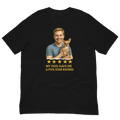 Blonde Man with Chihuahua graphic tee.