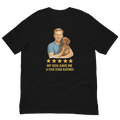 Blonde Man with Dachshund graphic tee.