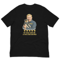 Blonde Man with Patron graphic tee.