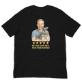 Blonde Man with Schnauzer graphic tee.