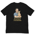 Brunette Man with Chihuahua graphic tee.