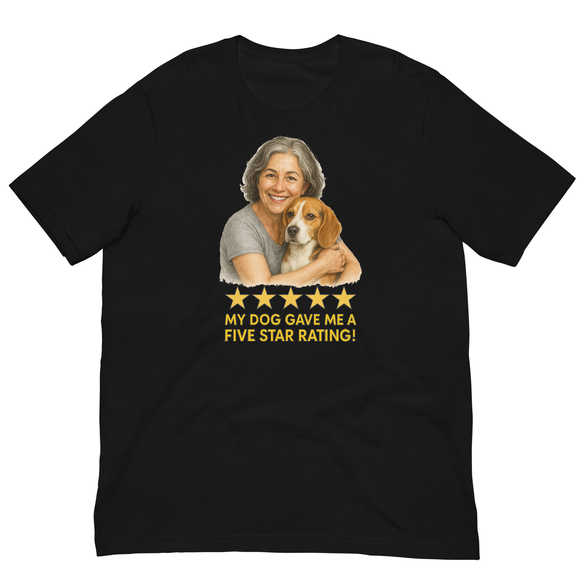 Salt & Pepper Woman with Beagle graphic tee - black