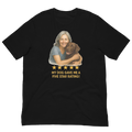 Salt & Pepper Woman with Chocolate Labrador graphic tee - black