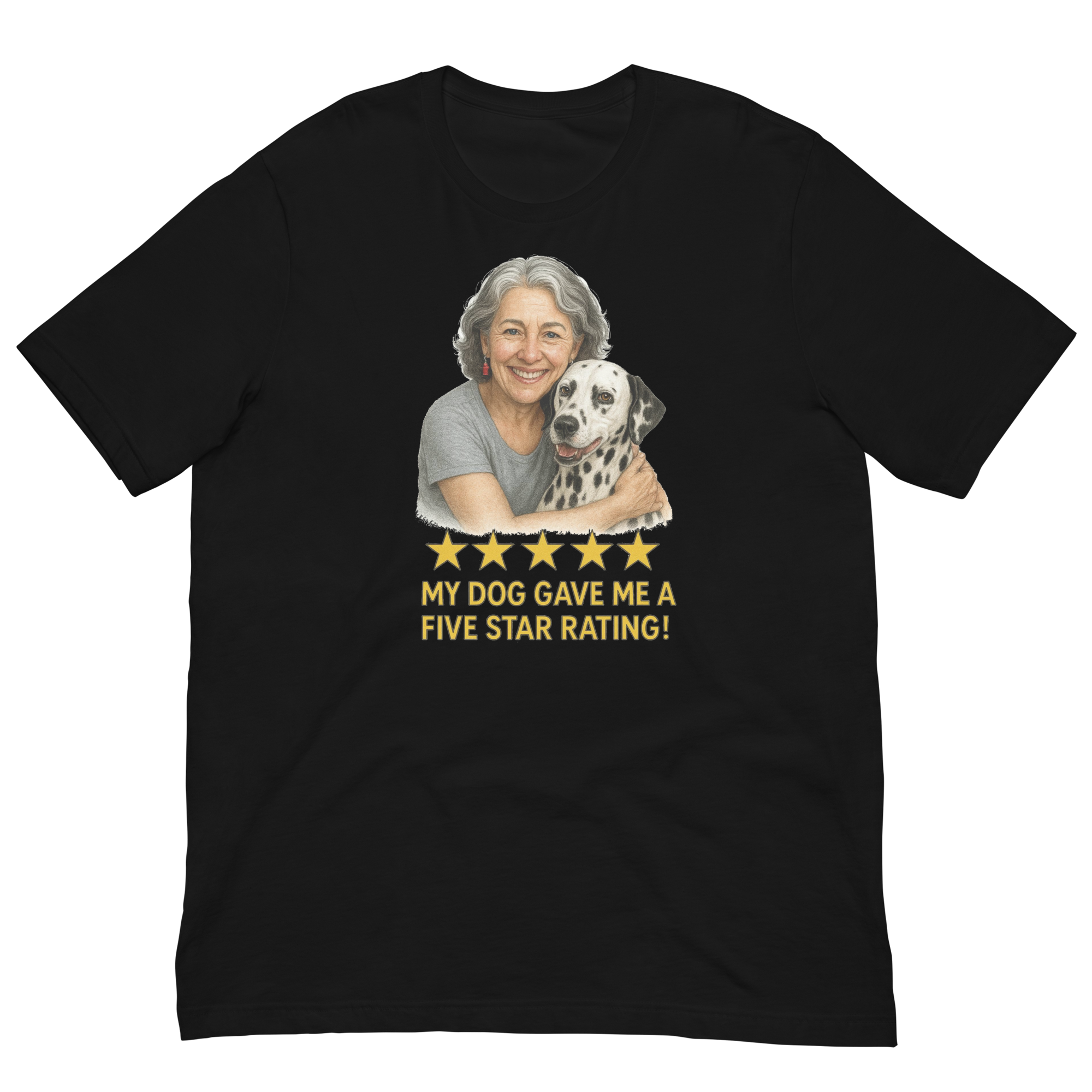 Salt & Pepper Woman with Dalmatian graphic tee - black