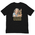 Salt & Pepper Woman with German Shepherd graphic tee - black