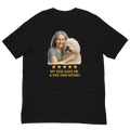 Salt & Pepper Woman with Komondor graphic tee - black