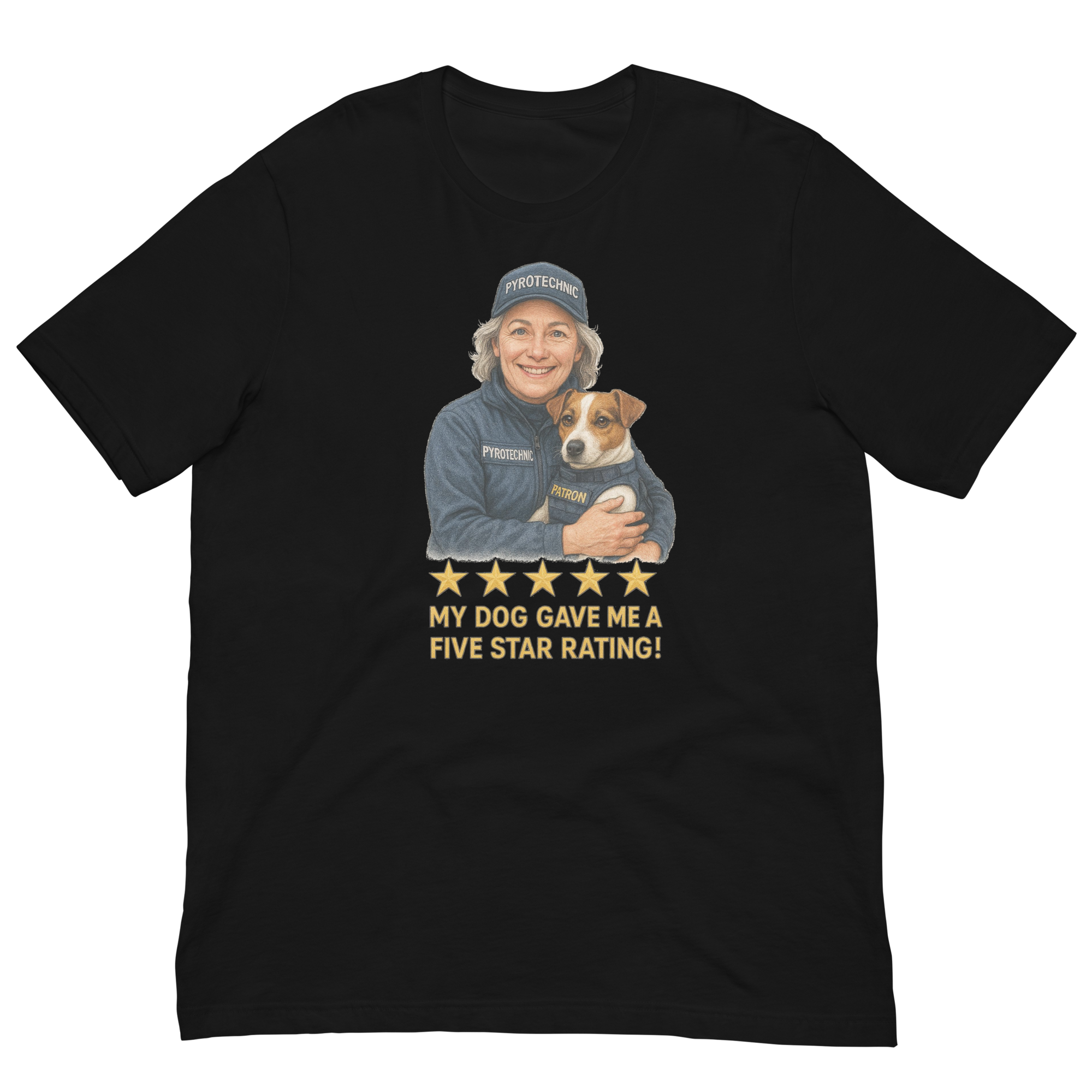 Salt & Pepper Woman with Patron graphic tee - black