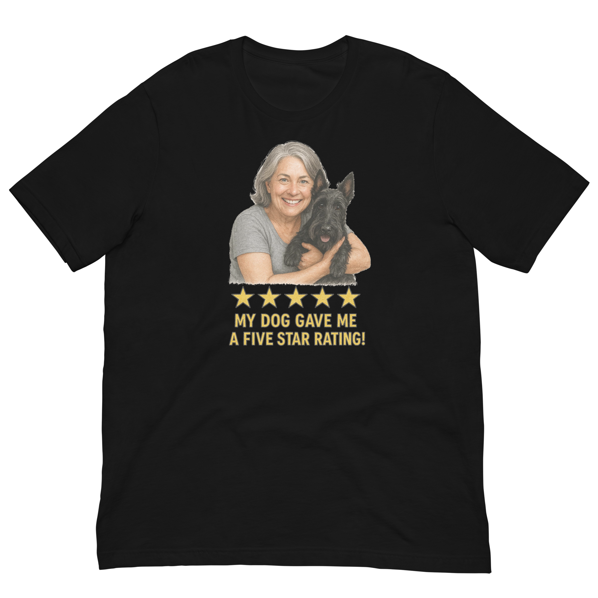 Salt & Pepper Woman with Scottie graphic tee - black