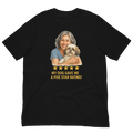 Salt & Pepper Woman with Shih Tzu graphic tee - black