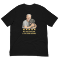 Salt & Pepper Man with Black Labrador graphic tee.