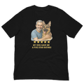 Salt & Pepper Man with German Shepherd graphic tee.