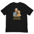 Salt & Pepper Man with Golden Retriever graphic tee.