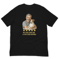 Salt & Pepper Man with Jack Russell Terrier graphic tee.