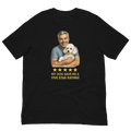 Salt & Pepper Man with White Poodle graphic tee.
