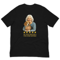 White Hair Woman with Beagle graphic tee.