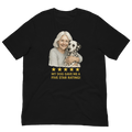White Hair Woman with Dalmatian graphic tee.
