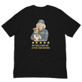 White Hair Woman with Patron graphic tee.