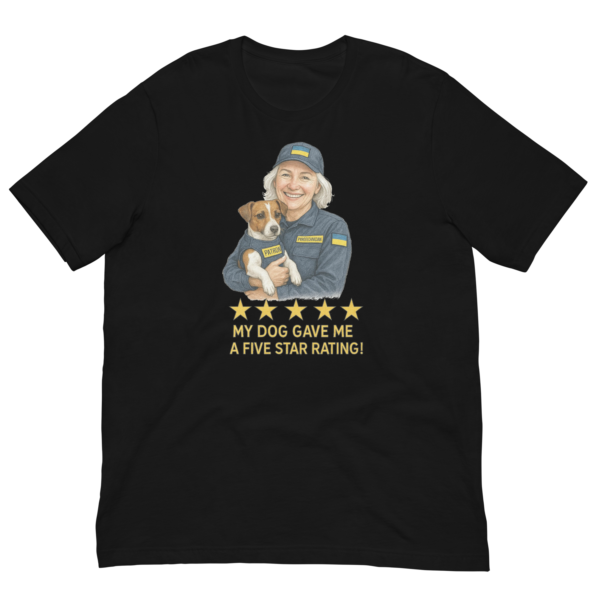 White Hair Woman with Patron graphic tee.