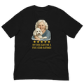 White Hair Woman with White Poodle graphic tee.