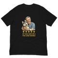 Salt & Pepper Man with Alaskan Husky graphic tee.