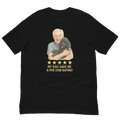 White Hair Man with Black Poodle graphic tee.