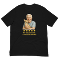 White Hair Man with Chihuahua graphic tee.